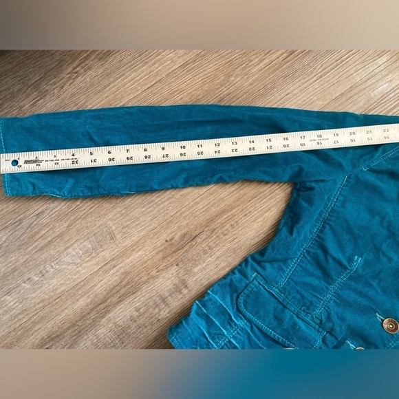 Vintage y2k Canyon River Blues Turquoise Curduroy Blazer Jacket Medium Boho - Picture 12 of 16